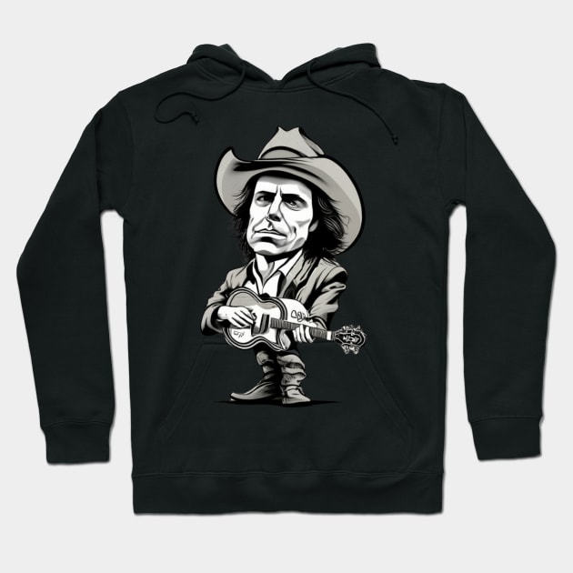 Dwight Yoakam Playing Guitar Hoodie by Aldrvnd